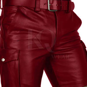 Custom <b>Men</b> Solid Casual Eco-Friendly <b>Leather</b> <b>Shorts</b> Stylish Slim Fit OEM Service Street Fashion Bottom for Daily Wear - Product Image 5