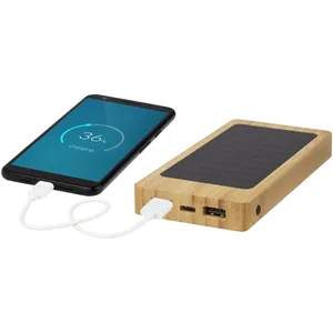 Banque d'alimentation solaire écologique Alata Bamboo pour le camping et la randonnée - Product Image 4