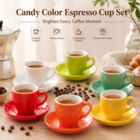 Tasse à café latte moderne en porcelaine avec soucoupe, logo personnalisé, écologique, 100 ml, ensemble de tasses à expresso en céramique pour fêtes et maison