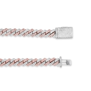 Cadena Cubana Chapada en Oro Multicolor con Incrustaciones de Diamantes Moissanite para Ocasiones Especiales y Opciones de Regalo de Aniversario - Product Image 3