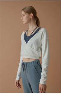 Venta al por mayor de Otoño de moda cuello en V sudaderas con capucha para las mujeres Blusa de manga larga chándal informal - Product Image 5