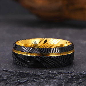 Bagues en acier Damas de style nouveau, légères et très vendues, bagues en acier Damas sur mesure - Product Image 5