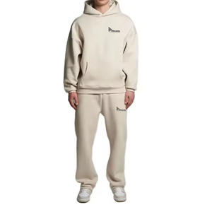 Nuevo Conjunto Deportivo de Alta Calidad Personalizado, 100% Algodón, Invierno, Talla Grande, Tejido 3D, Sudadera con Capucha Informal y Pantalones Deportivos, Grueso - Product Image 2