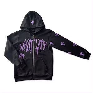 OEM Streetwear Sweat à capuche pour hommes Sweat-shirts zippés Pull-over Puff Imprimé Sweats à capuche surdimensionnés Vêtements pour hommes - Product Image 3