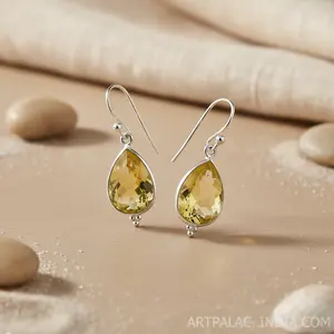 ต่างหูทรงหยดน้ำประดับพลอยซิทรินเงินแท้ 925 ชุบทองคำขาว ชุบทองคำชมพู ประดับเพชร เครื่องประดับศาสนาคริสต์ สำหรับงานแต่งงานและงานปาร์ตี้ - Product Image 3