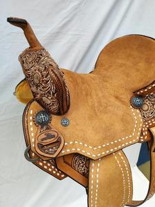 Nouveau design de selle de cheval Western Plaisir équestre en cuir pour les courses de barils directement de l'Inde pour l'équitation - Product Image 3