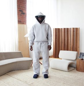 Chándal de invierno transpirable para hombre 100% algodón polar peso pesado cómodo ajuste Regular - Product Image 4