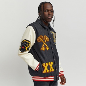 Chaqueta universitaria de alta moda para hombre, ropa de otoño, Mangas de cuero, impermeable, estampado personalizado, chaqueta universitaria transpirable - Product Image 1