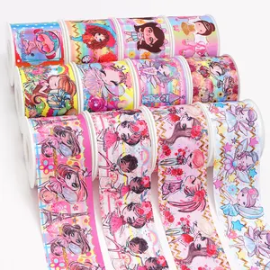 Printed 3 Inch Designed Ribbons Grosgrain Personalised DIY Gifts Packing Craft Girls Hair Bows Home Materials 1 1/2 38 Mm