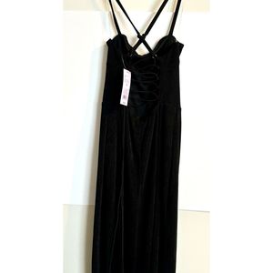 Abito lungo nero da donna Wild Fable taglia XS con spalline sottili in fibra di poliestere e vita naturale - Product Image 5