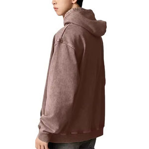 Sweat-shirts à capuche pour hommes de haute qualité, vente en gros, style streetwear, lavage à l'acide, surdimensionnés, respirants, lavage à l'acide - Product Image 3