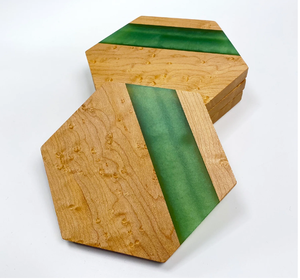 Posavasos de madera de resina, decoración de protección, ecológico, multifuncional, posavasos de madera para café/taza de té - Product Image 3