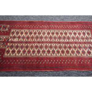 พรมตุรกีขนาดเล็ก 3.2x5.4 ฟุต พรมวินเทจ พรมลายเรขาคณิตสีแดง - Product Image 4