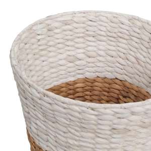 Cesta de Jacinto de Agua Teñida de Blanco, Cesta de Almacenamiento Hecha a Mano, Ecológica, Fabricada por VgreenArt en Vietnam - Product Image 3