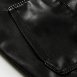 Meilleur design Veste en cuir pour hommes Vêtements décontractés en peau de mouton de haute qualité avec fermeture à glissière avant mince pour l'hiver Prix - Product Image 4