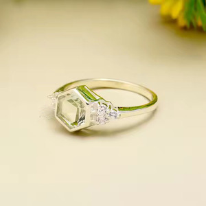 Anillo de Plata de Ley 925 sólida estilo clásico único amatista verde Natural diseño de ajuste de bisel de moda regalo de compromiso de boda - Product Image 3