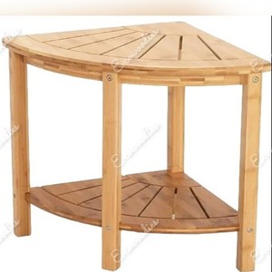 Space Saving Solid Wood Waterproof Corner <b>Shower</b> Bench Stool Teak <b>Shower</b> Stool for <b>Room</b> Bone Inlay Console - Product Image 5