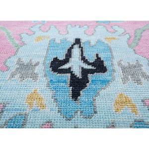 Tapis en laine Cyanna Floral noué à la main 6x9 pi, épaisseur de poils doux 3-4 mm, rose/Capri, pour la décoration de salon d'adolescents ou de couloir - Pkwl-959 - Product Image 3