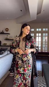 Ropa de diseñador para mujer, trabajo pesado, hilo de satén Tafela con Secuencia, traje de trabajo con pantalón y Dupatta listo para usar - Product Image 2