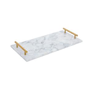 Plateau de service en marbre 100% fait à la main avec poignée en métal meilleur fabricant pour le stockage des aliments de l'hôtel servant le fournisseur en gros - Product Image 3