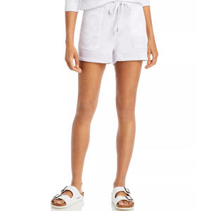 Shorts d'été tricotés personnalisés en gros pour femmes, décontractés, couleur unie, taille haute élastique, en Spandex/Polyester écologique - Product Image 2