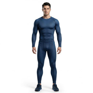 High Elastic Performance Fabric Flatlock Seams Custom Design OEM ODM Custom Sportswear Spandex/Nylon Men Rash Guard Set UPF50+ - Product Image 5