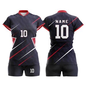 Uniformes de volley-ball d'équipe personnalisés imprimés par sublimation tissu spandex respirant ensemble de vêtements de sport à séchage rapide pour adultes - Product Image 6