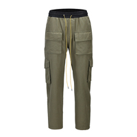 Celana Taktis Kargo Ukuran Besar Unisex, Bernapas, Tahan Angin, Tahan Air, Multi-Saku, Kancing, Kasual, Musim Panas Gugur, Outdoor, Bermotif