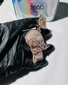 Personalizado de lujo Iced Out VVS colgantes personalizados 925 plata esterlina nombre inicial letra Hip Hop Dope Moissanite letra colgante - Product Image 4