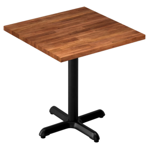 Table à manger carrée commerciale avec plateau <span class=keywords><strong>en</strong></span> bois massif et base <span class=keywords><strong>en</strong></span> métal noir pour restaurant, café, bar, mobilier - Product Image 1