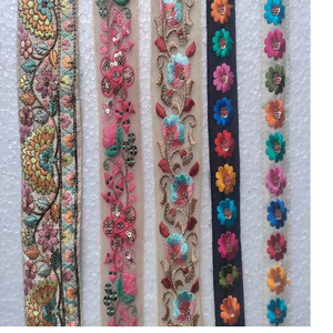 Organza Floral brodé sur mesure dans des motifs ethniques disponibles en plusieurs tailles et couleurs à des fins diverses - Product Image 6