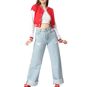 Chaqueta universitaria de lana hecha a medida de alta calidad 2025 para mujer, ropa de calle al por mayor con Material de relleno de algodón - Product Image 1