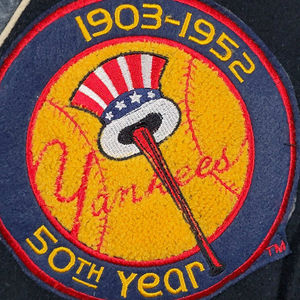 <b>Patches</b> Logo Baseball Bombers Jacket Black Chenille <b>Applique</b> <b>Patches</b> Embroidered NASCAR Racing Collage Varsity Jackets - Product Image 4