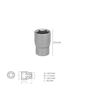Chiave a Bussola Esagonale 1/4" 12 mm. - Product Image 2
