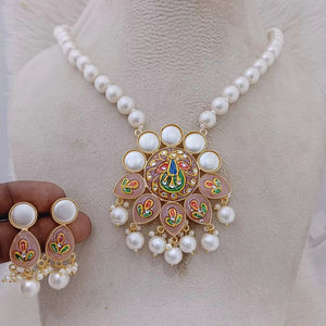 Collier léger antique artisanal Meenakari de qualité supérieure avec perle ornementation unique produit en vrac personnaliser la conception - Product Image 1