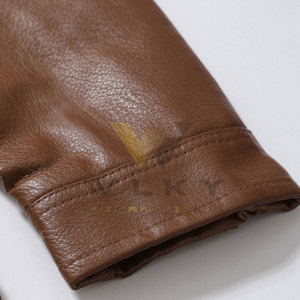 Veste d'hiver tendance pour homme en cuir véritable, doublure douce, respirante, écologique, col mandarin, pour le streetwear et les tenues quotidiennes - Product Image 5