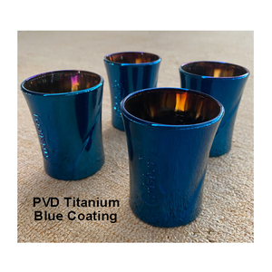 Taza moderna PVD de titanio azul resistente a los arañazos y duradera con aspecto elegante y de primera calidad: revestimiento y pintura con aplicación de pulverización - Product Image 2