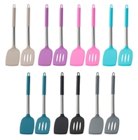 Silicone handgreep duurzame, uit één stuk bestaande spatel/tang voor het bakken van biefstuk, vis en eieren, keukengerei, voedselveilig, vaatwasmachinebestendig, hoogwaardig.