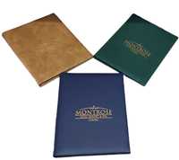Porte-menu en cuir PU de luxe avec logo personnalisé, format A4, pour hôtel, restaurant, multicolore, certifié ISO9001, haute qualité