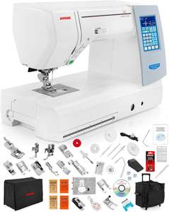 <b>Sales</b> On Janome Memory Craft Horizon 8200 QCP Special Edition Computerized Sewing Machine w/Black Roller Accessory <b>Trolley</b> Case - Product Image 4