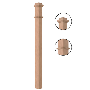 Atractivo 66 ''ajustable madera de roble blanco Newel modelo 4075 caja de piezas de escalera de madera maciza estilo liso nueva llegada para escalera - Product Image 4