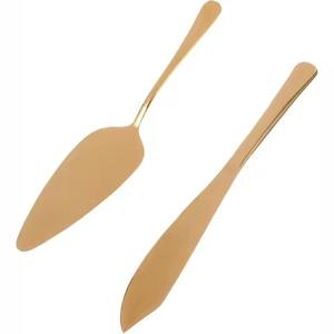 Ensemble de serveurs de gâteaux et de couteaux en métal de haute qualité et de luxe faits à la main avec manche en bois couteau de serveurs de gâteaux décoratifs - Product Image 3