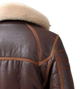 <b>jacket</b> for <b>men</b> Sheepskin Real <b>Men</b> Leather <b>Jackets</b> Distressed Pure Sheepskin <b>Sherpa</b> Shearling Faux Fur Sleek Rib Knit Soft Belted - Product Image 3