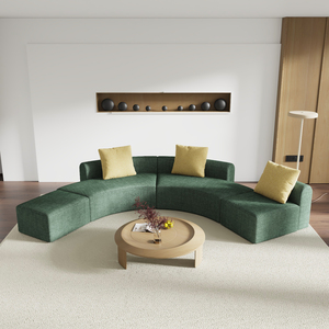 Sofá de tapicería de tela de fácil cuidado SIN MONTAJE con cojines Múltiples posiciones de <span class=keywords><strong>asiento</strong></span> Sofá seccional curvo de espuma - Product Image 2