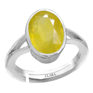 Certified Natural Yellow Sapphire Pukhraj Gemstone <b>Rings</b> Oval Cut Diamond with Bezel Setting for Everyday Wear - Product Image 1