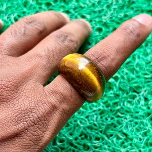 Wholesale Natural Tiger Eye Gemstone <b>Ring</b> Handmade Chunky Stone Jewelry for <b>Men</b> & Women - Product Image 1