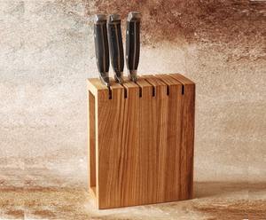 Support à couteaux en bois d'acacia naturel multifonctionnel, support à couteaux en bois de cuisine de qualité supérieure avec 6 emplacements - Product Image 4