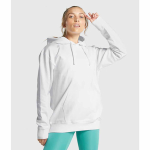 OEM Fabrication sur mesure de haute qualité polaire coton vierge sweats à capuche pour femmes col à capuche respirant avec logo avant respirant - Product Image 6