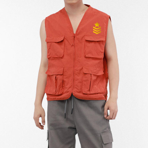 เสื้อกั๊กกลางแจ้งลำลองสำหรับผู้ชายสีทึบระบายอากาศได้ดีมีกระเป๋าหลายช่องสำหรับใช้ในฤดูร้อน - Product Image 3