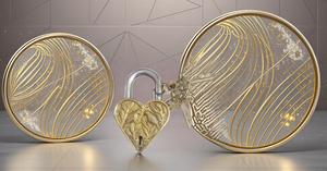PARIJAT HANDICRAFT Brass Heart Shape <b>Padlock</b>-2 Keys-Waterproof-High Quality - Product Image 3